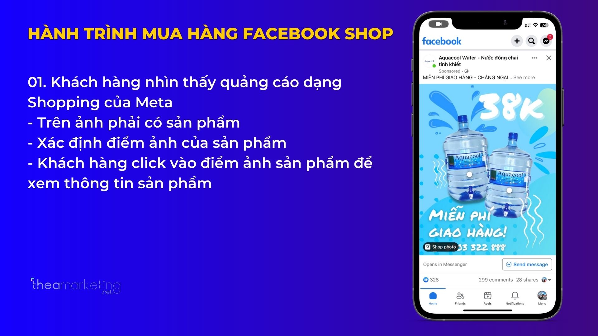 Khách hàng nhìn thấy quảng cáo Facebook Shop
