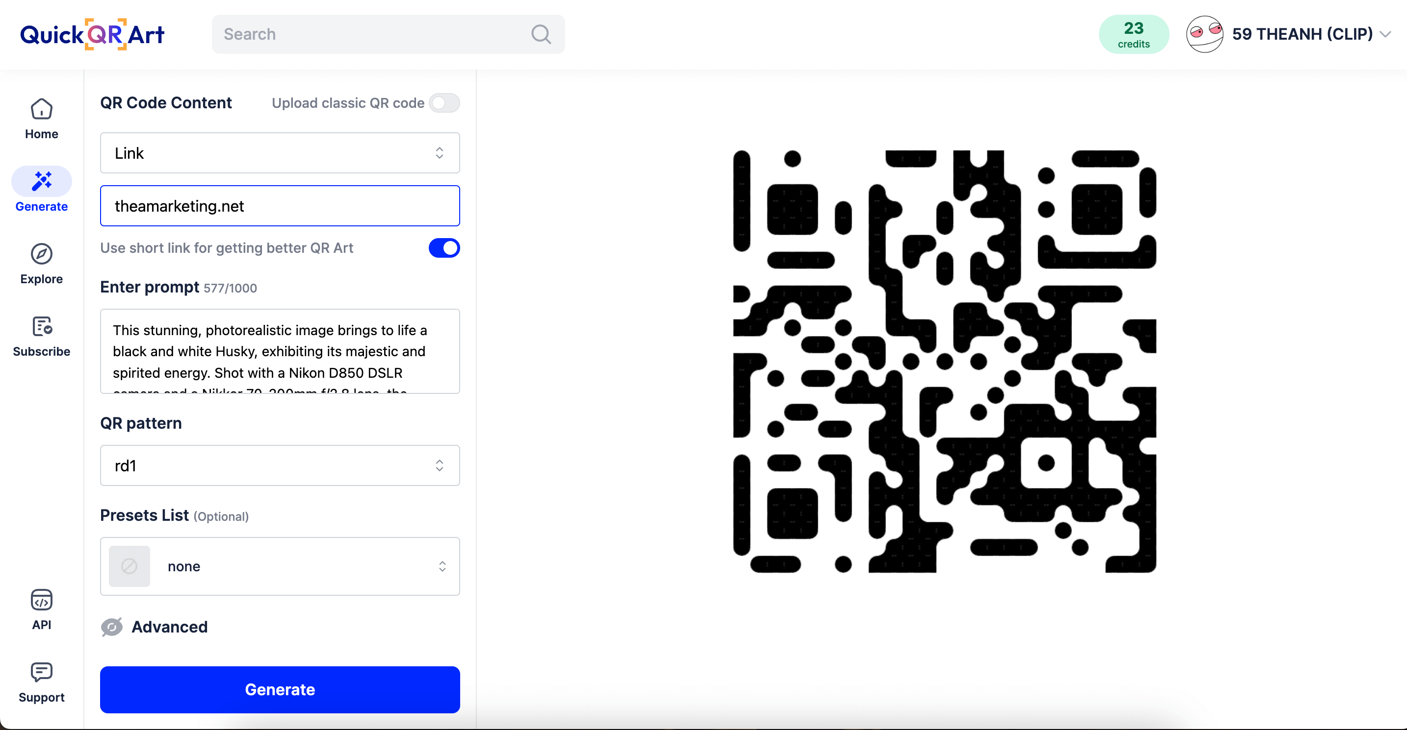 4 bước tạo QR Art bằng AI